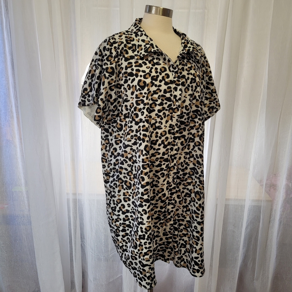 Andree By Unit Leopard Print Dress Size 1x - image 5